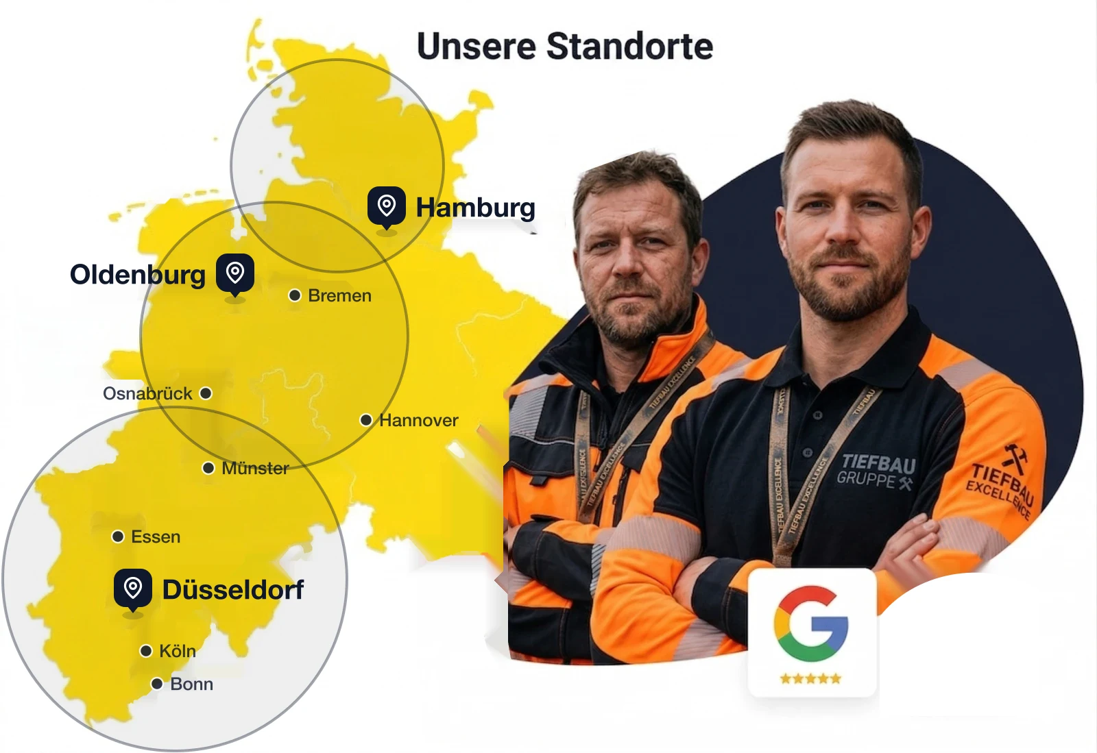 Norddeutschland Karte mit Standorten Erdkraft Nord